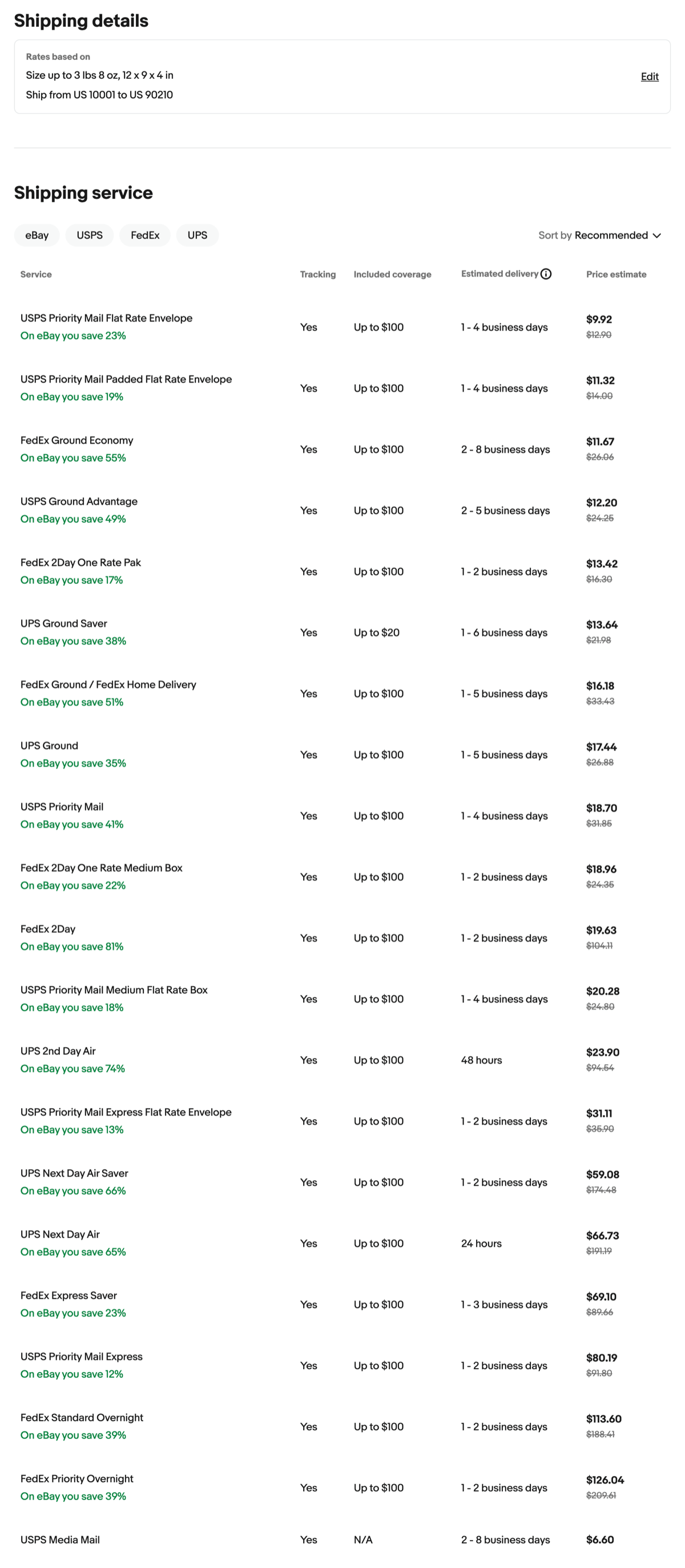 Domestic Rates