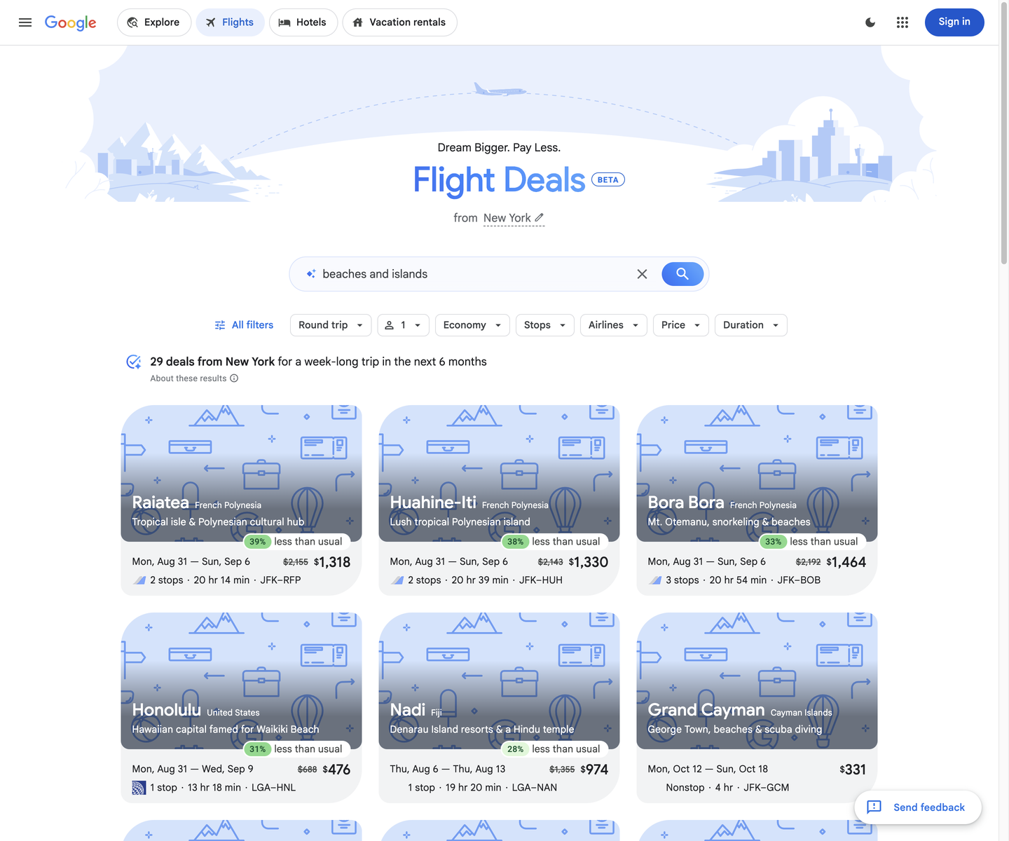 Curate destinations with an AI prompt