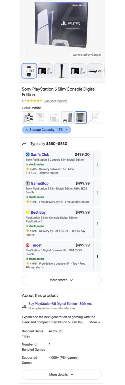 Response with product_id parameter