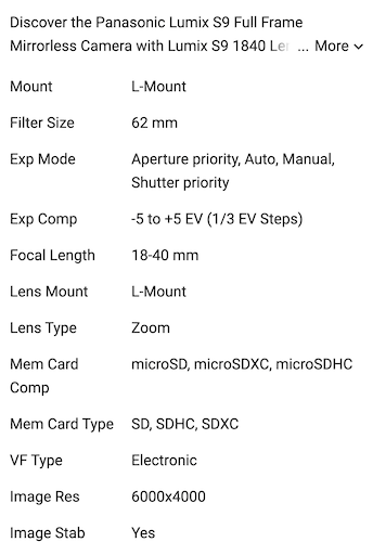 Specifications