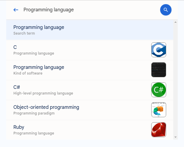 Programming language query predictions