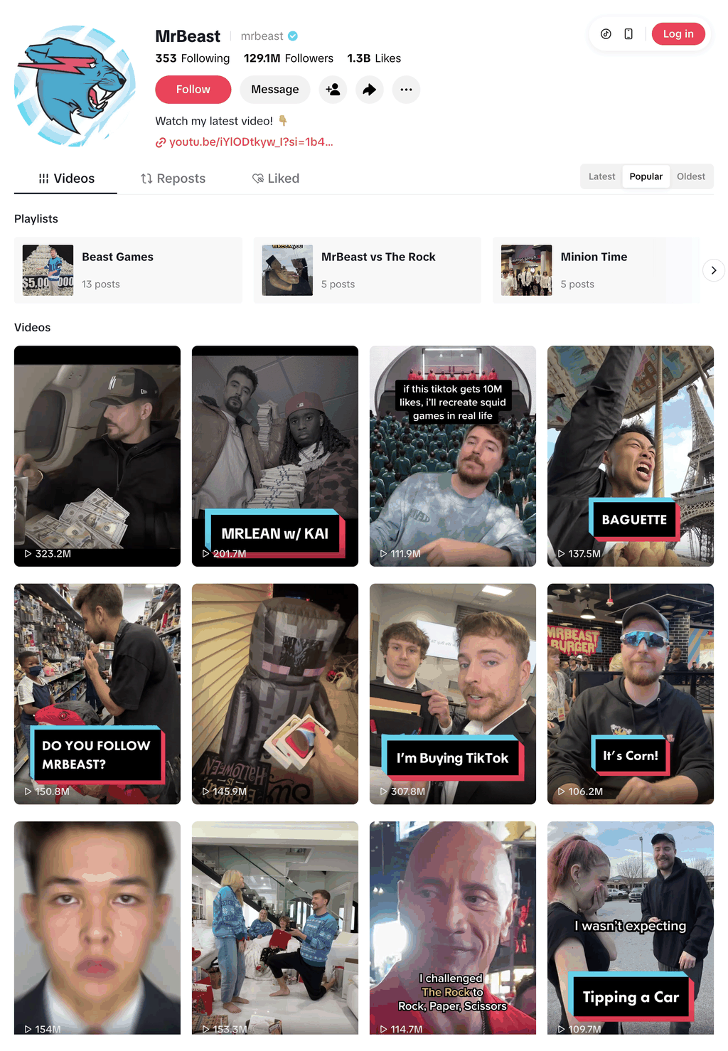 Popular Videos using <code>sort_by</code> parameter