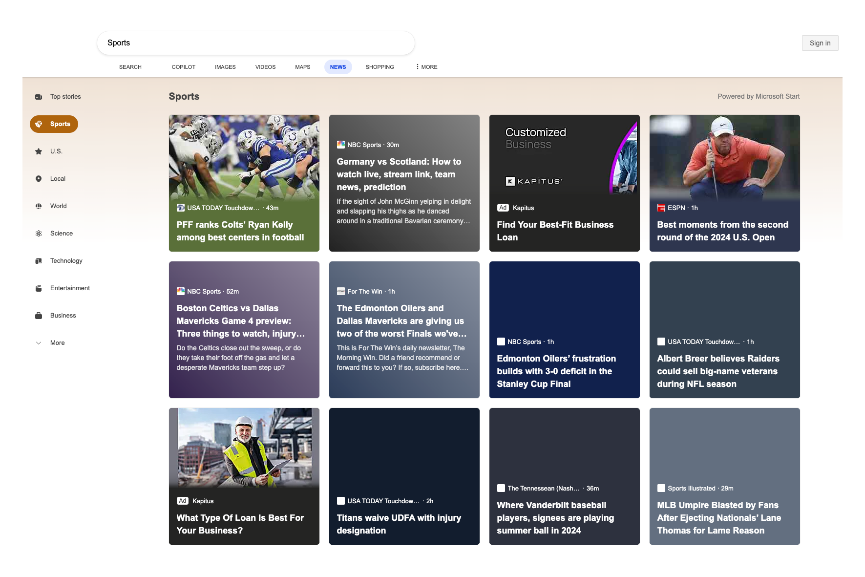 Bing News API